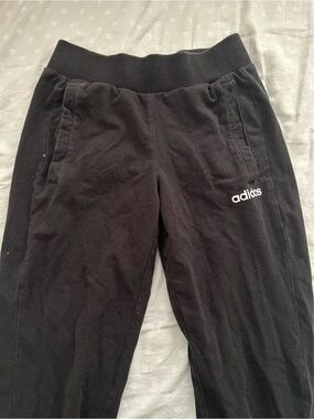 adidas Kids Black Jogger Sweatpants with White Logo